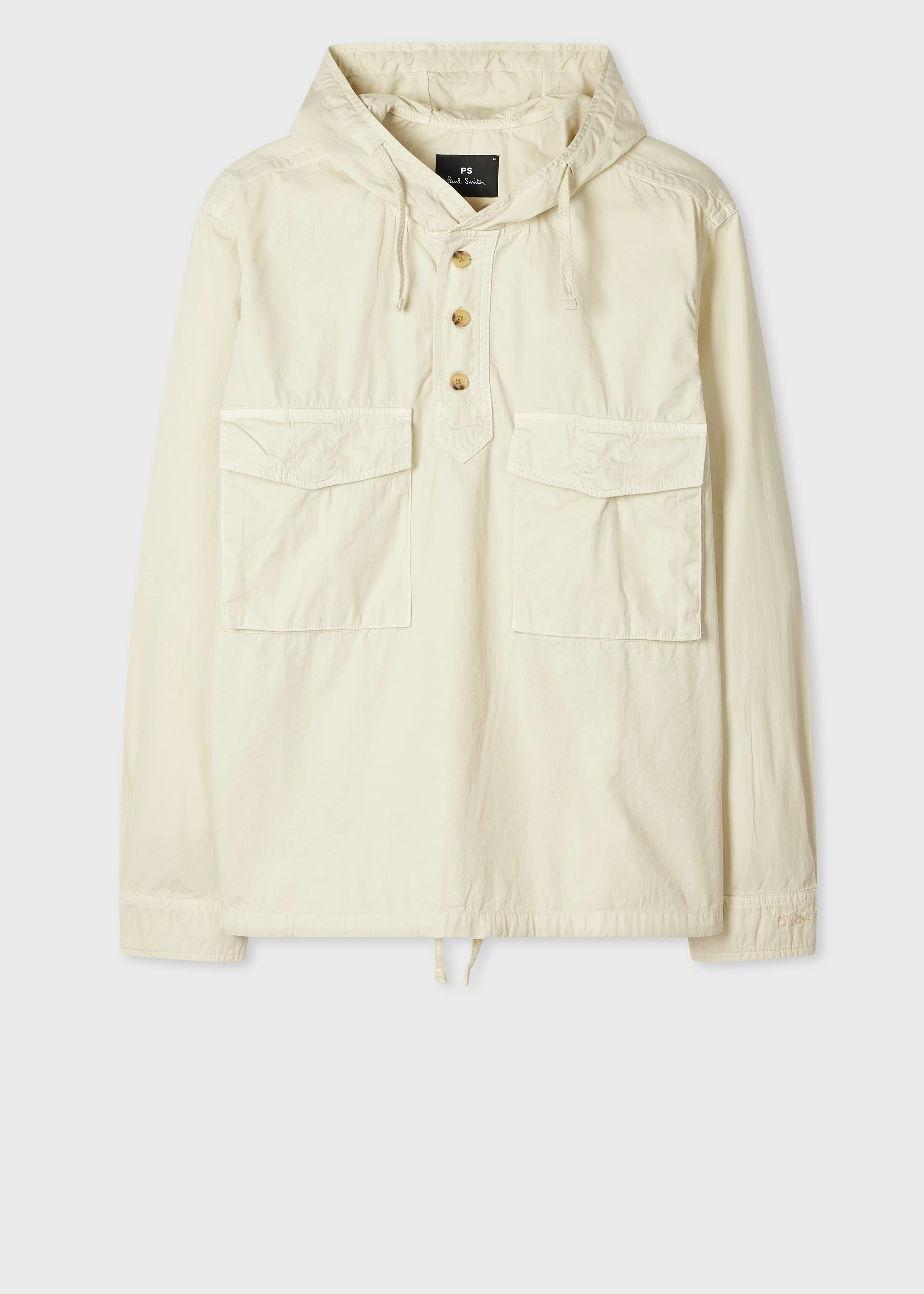 Ecru Cotton Popover Jacket - 1