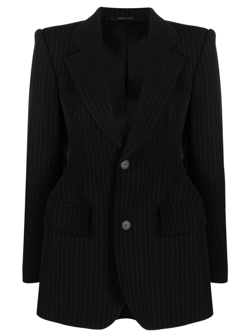 Hourglass pinstripe single-breasted blazer - 1