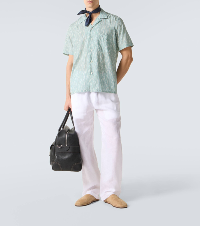 Canali Printed cotton-blend bowling shirt outlook