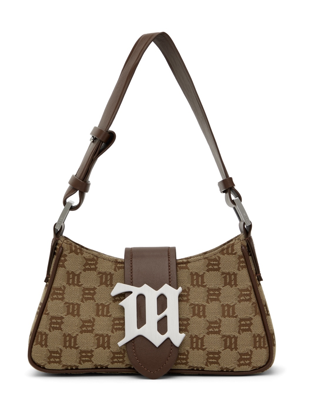 Brown Mini Jacquard Monogram Shoulder Bag - 1