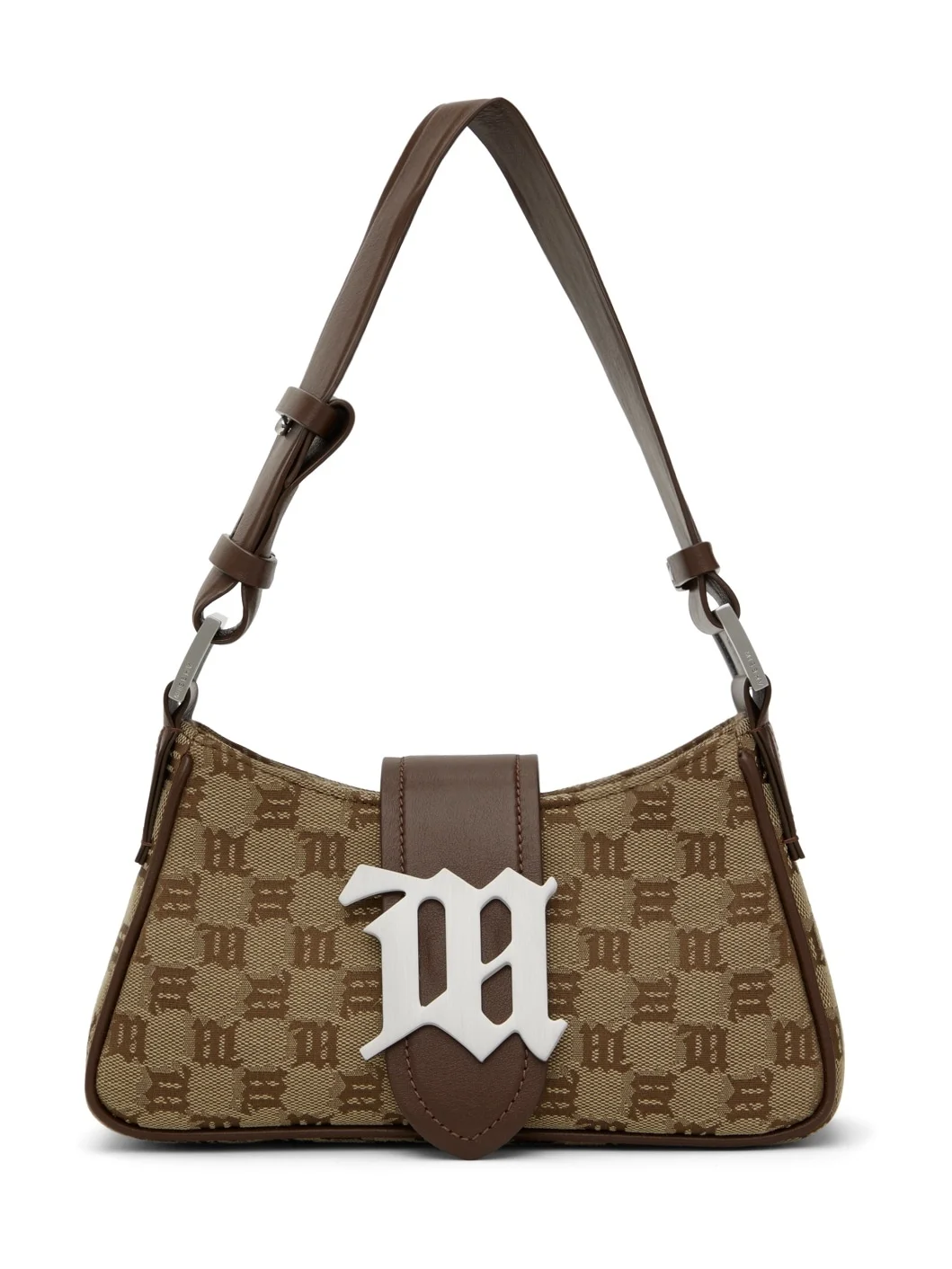 Brown Mini Jacquard Monogram Shoulder Bag - 1
