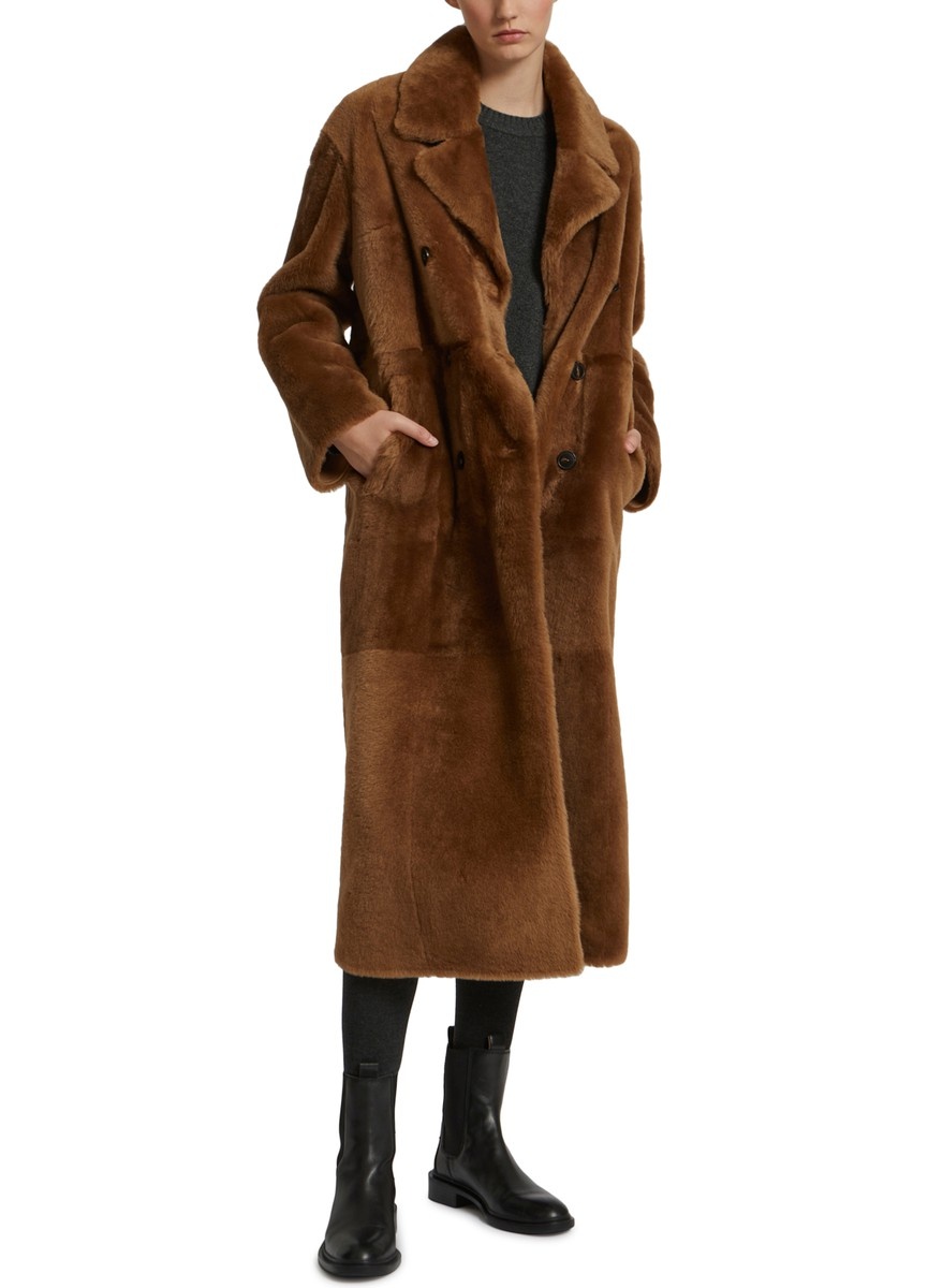 Yves Salomon belted-waist wool coat - Brown