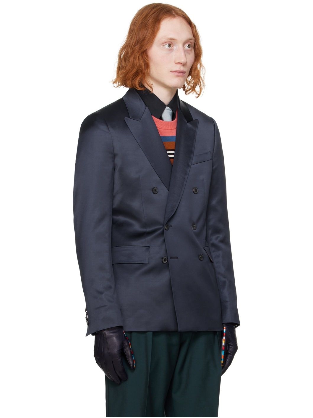 Navy Double-Breasted Blazer - 2