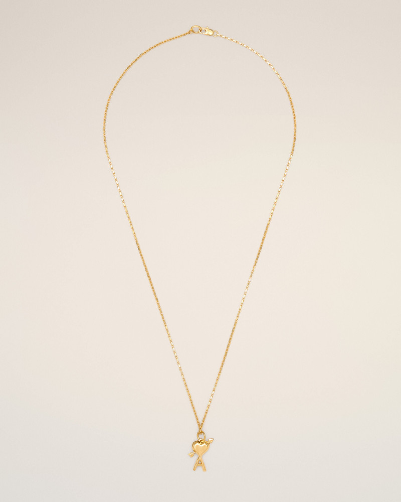 GOLD BRASS NECKLACE WITH HAMMERED AMI DE COEUR ARROW 1