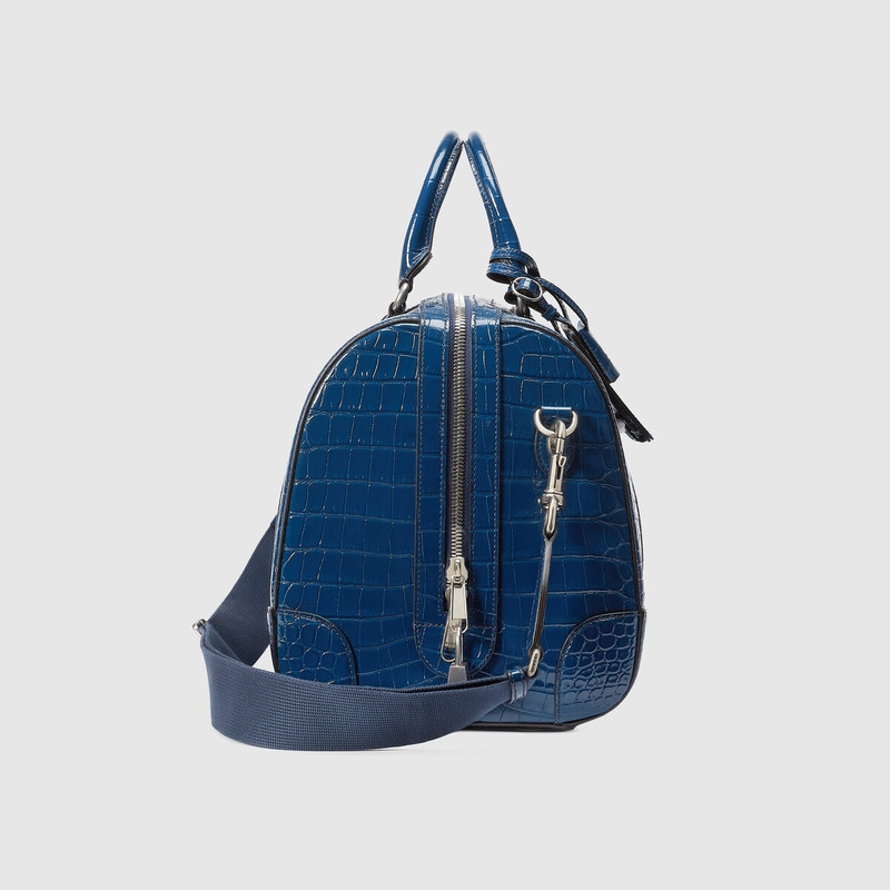 Crocodile duffle bag with Double G 5