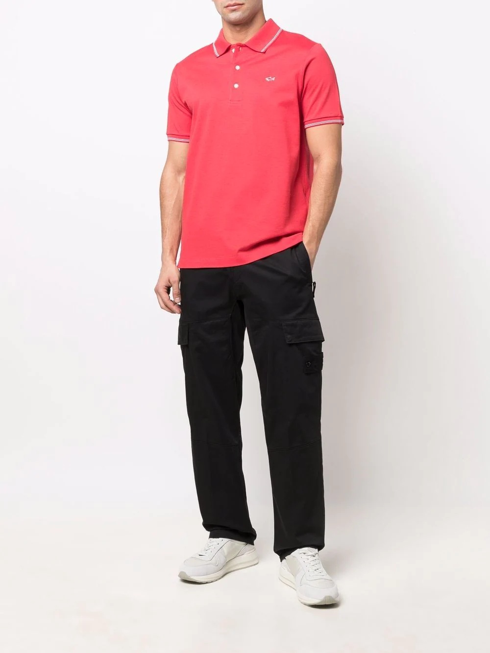 embroidered-shark polo shirt - 2