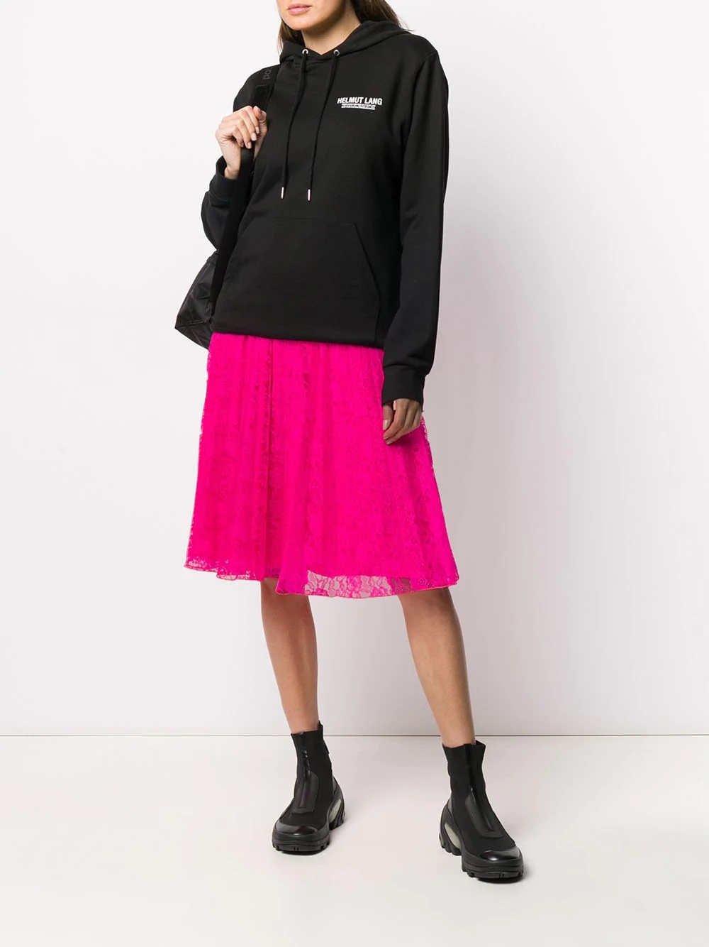 floral-lace A-line skirt - 2