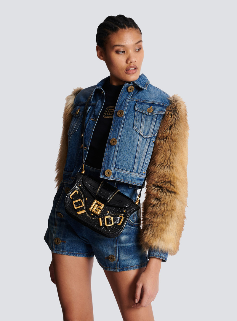 Blaze bag in crocodile-print leather 8