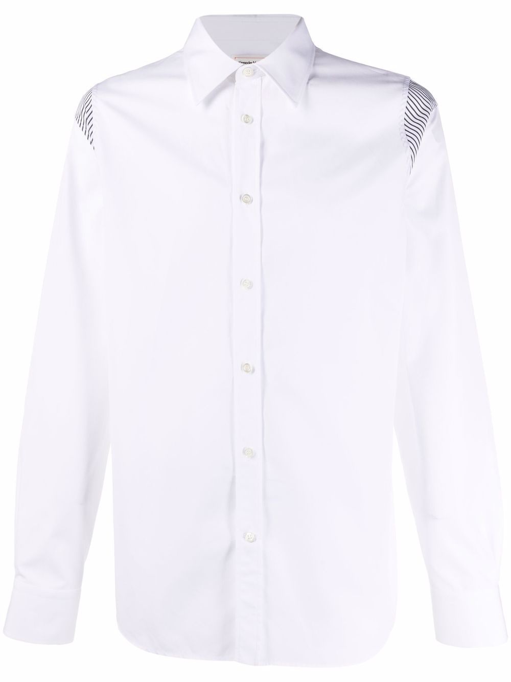 stripe insert button-front shirt - 1