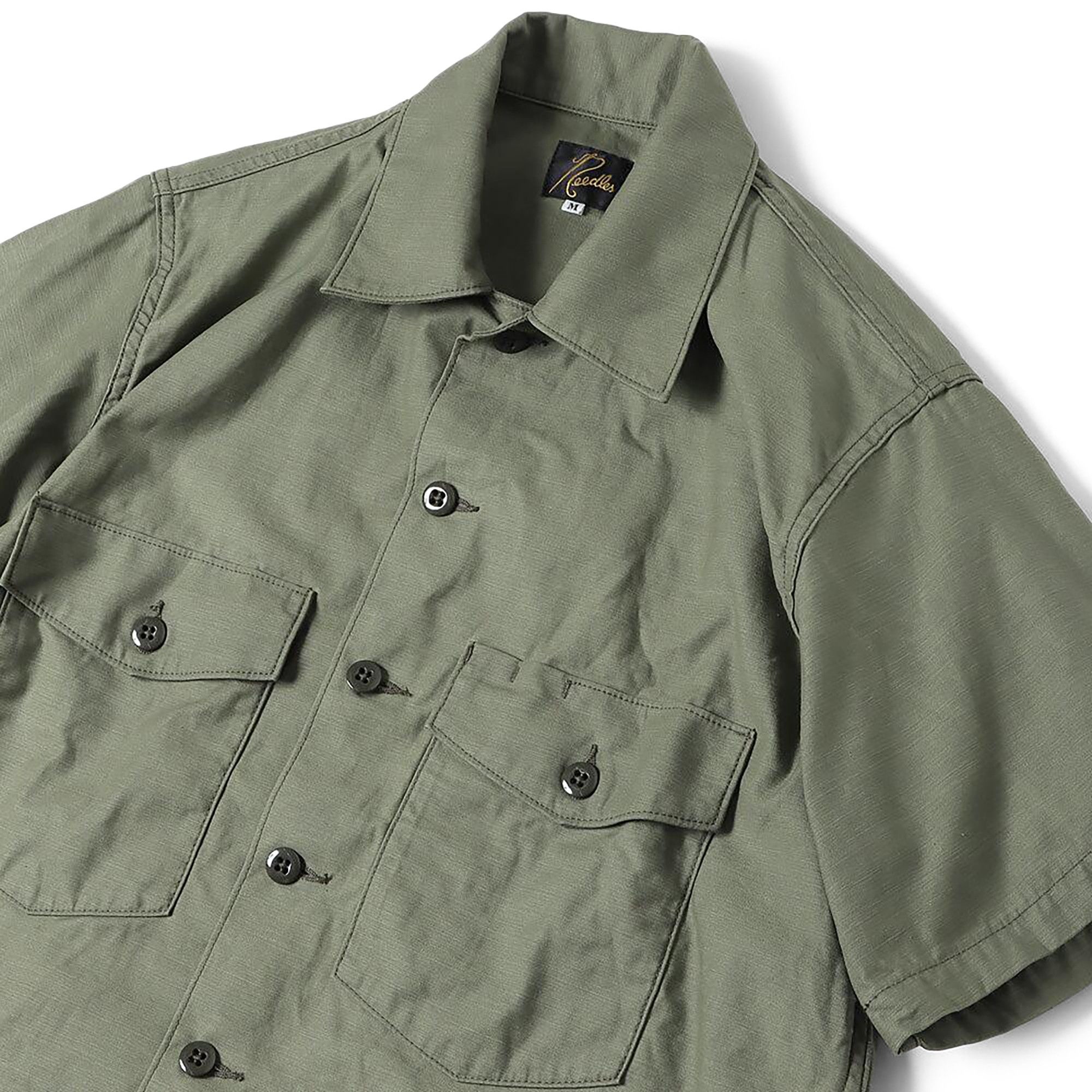 Needles Short-Sleeve Fatigue Shirt 'Olive' - 3