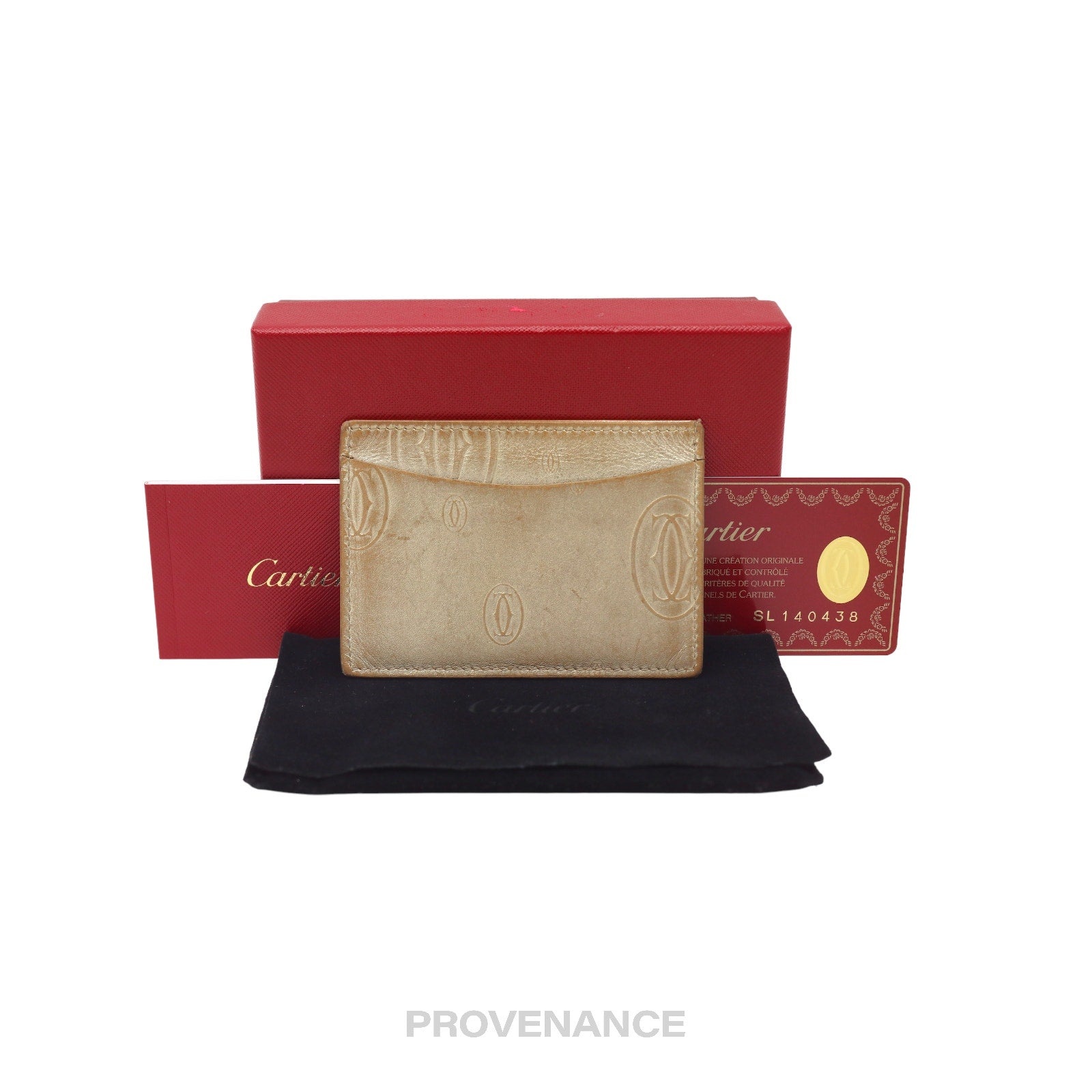 Cartier Card Holder Wallet - Champagne Gold Leather - 1