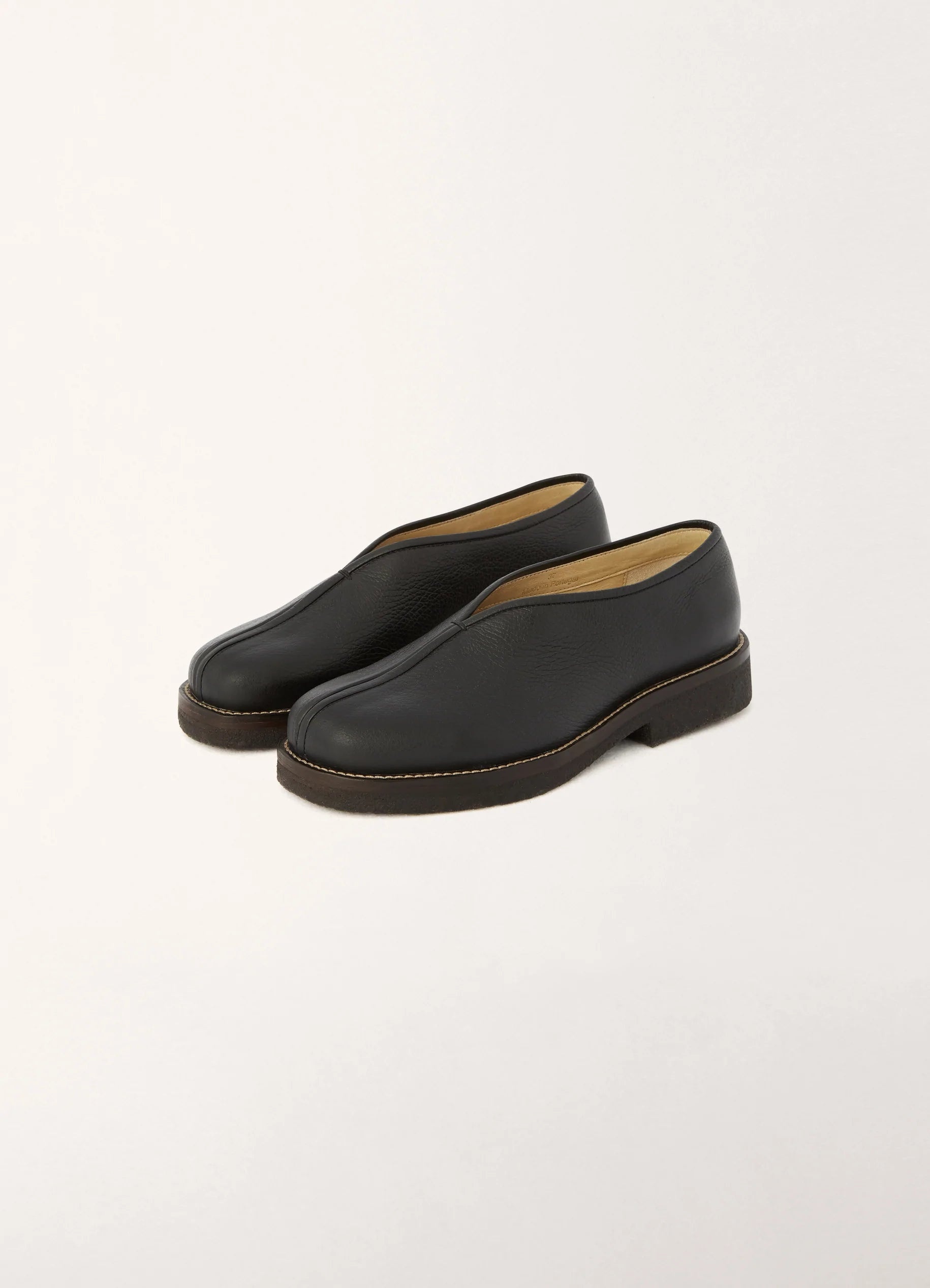 LEMAIRE Black Piped Slippers