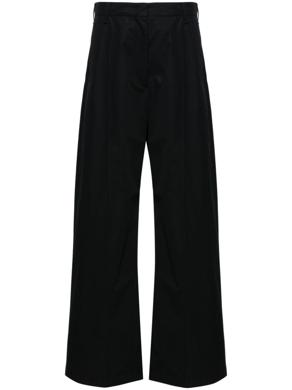 wide-leg cotton trousers - 1