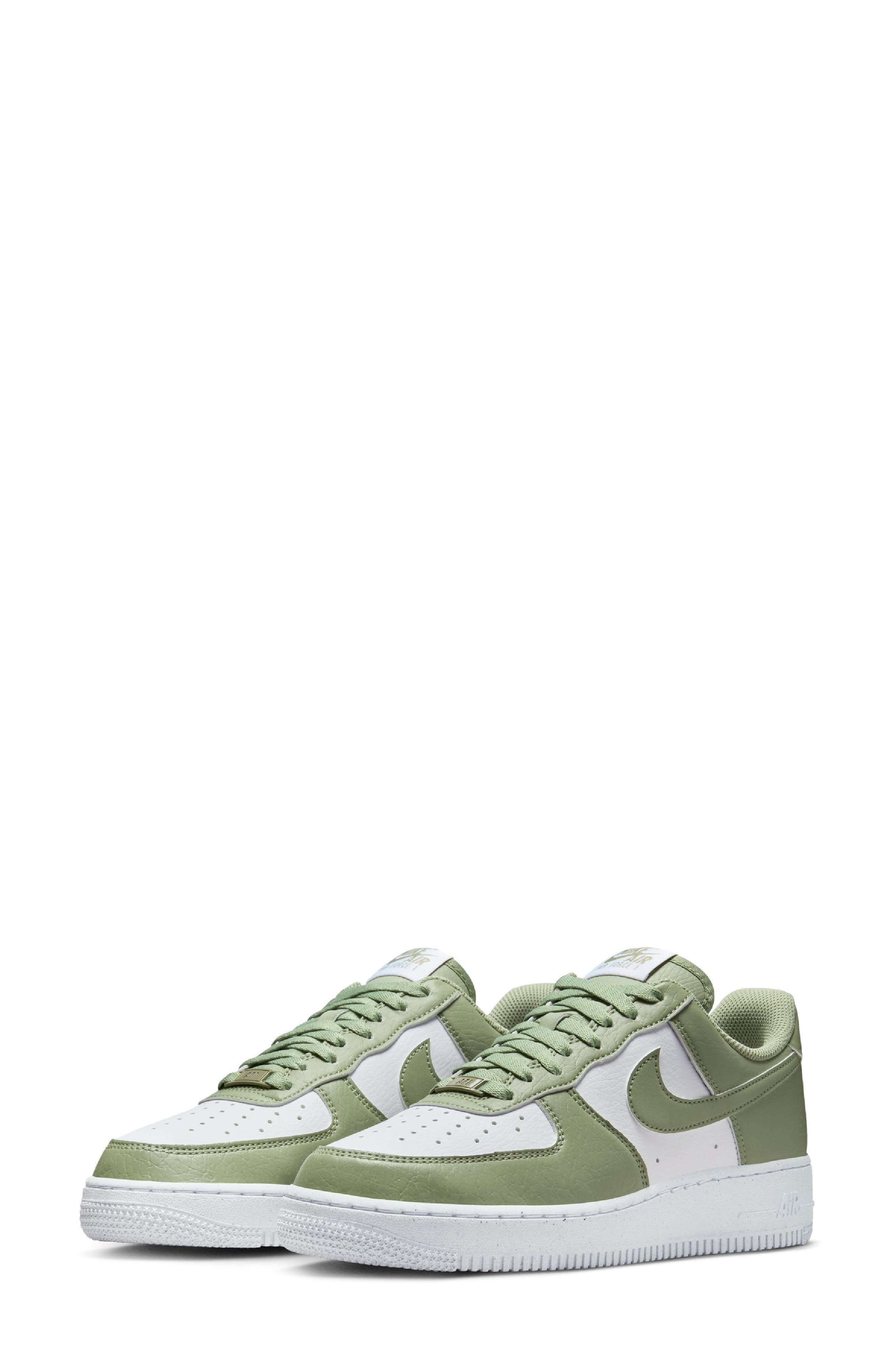 Nike Air Force 1 '07 SE Sneaker in White/Oil Green/White at Nordstrom - 1