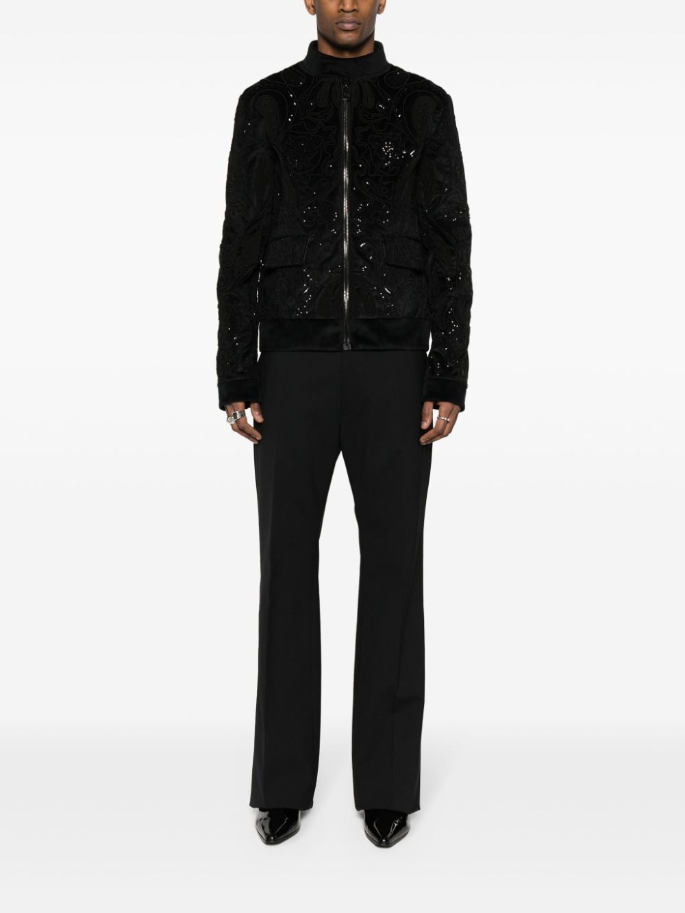 sequinned velour jacket - 2