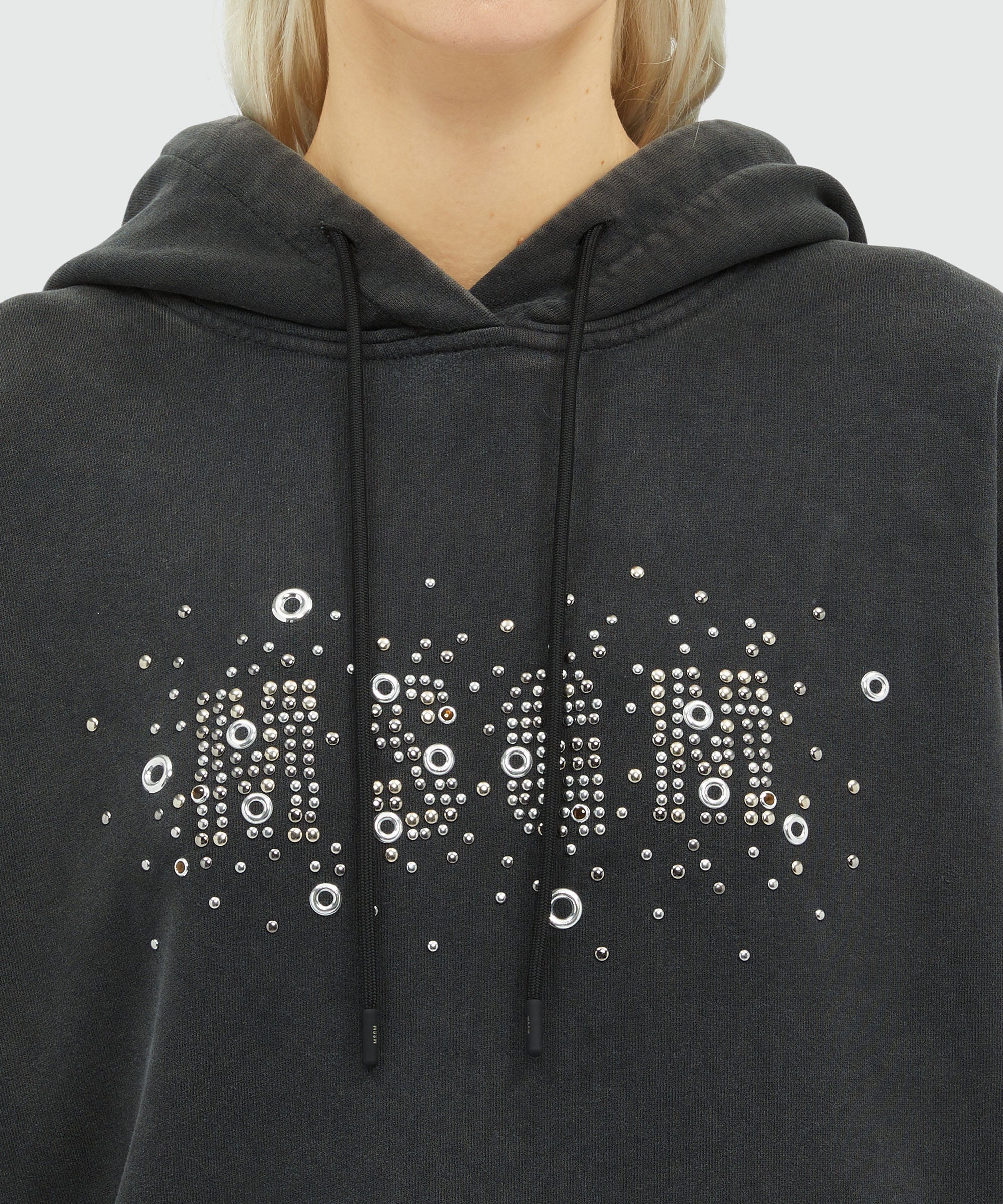 Pre-washed jersey sweatshirt with studded logo - 5
