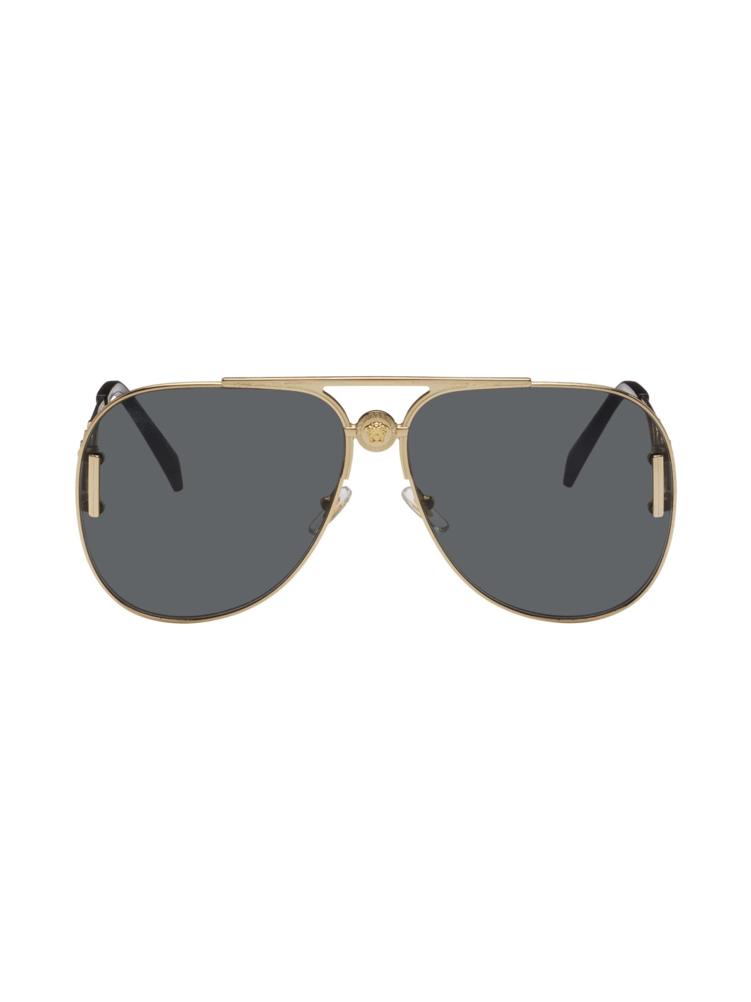 Gold Medusa Pilot Biggie Sunglasses - 2