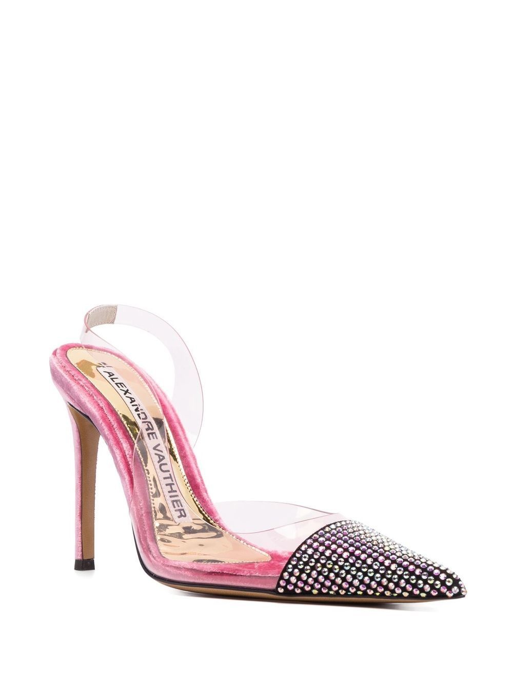 rhinestone-embellished slingback pmps - 2