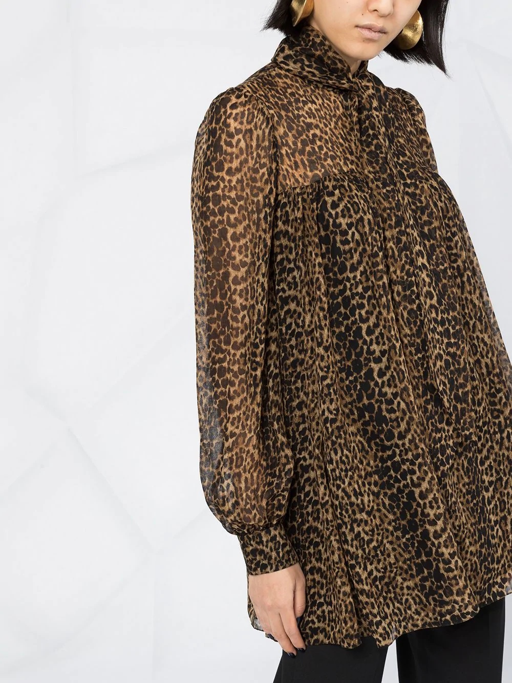 leopard print ruffled dress - 5