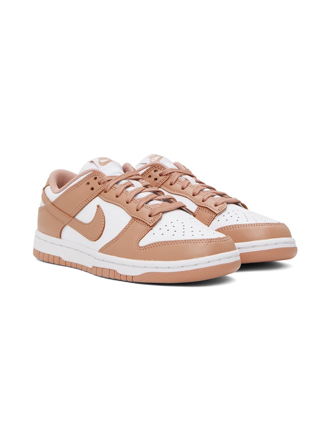 White & Beige Dunk Low By You Sneakers - 4