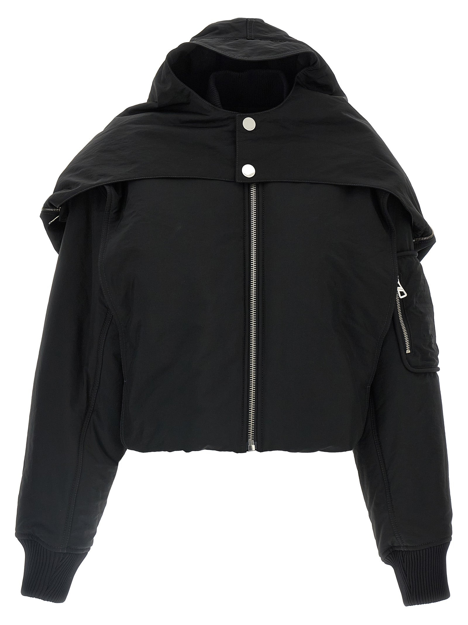 The Hooded Bomber Puffer Jackets Black - 2