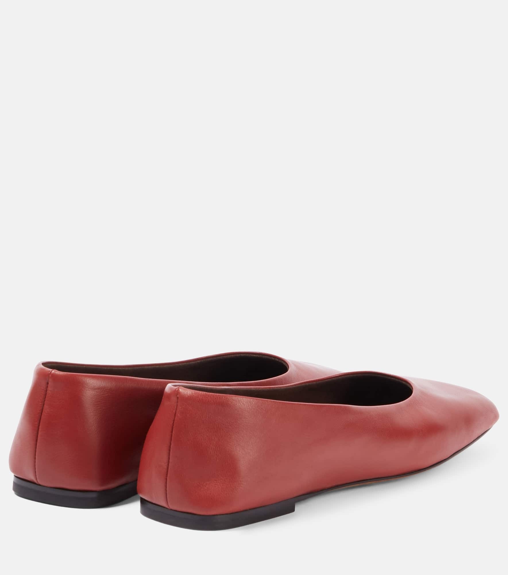 Square leather ballet flats - 2