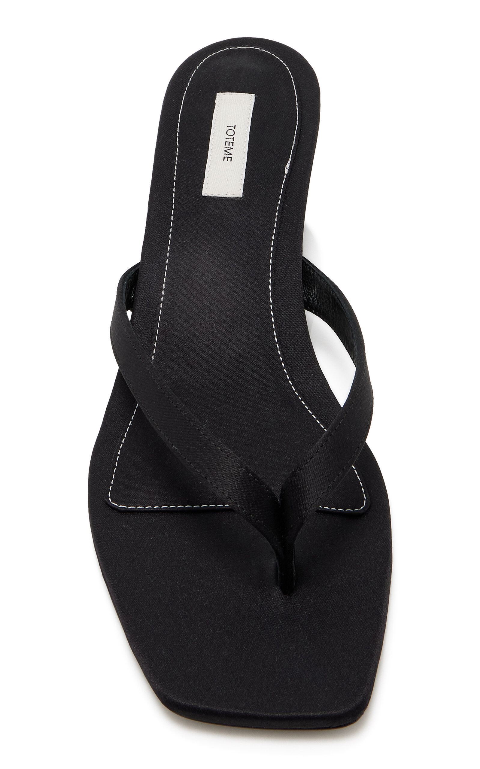 Satin Flip Flop Sandals black - 3