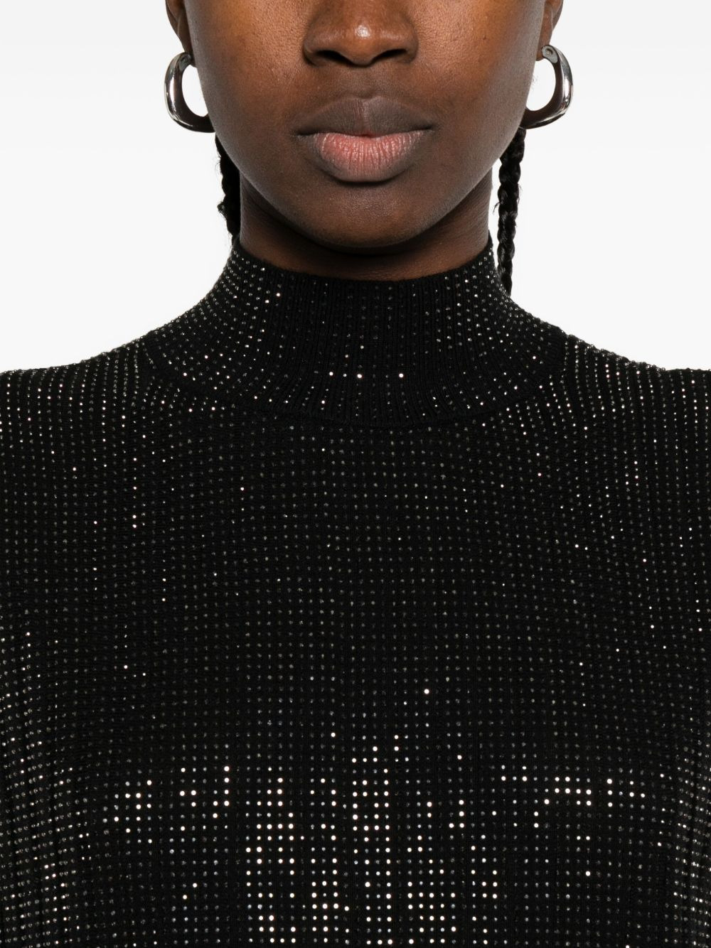 sequin high-neck sleeveless dress - 5