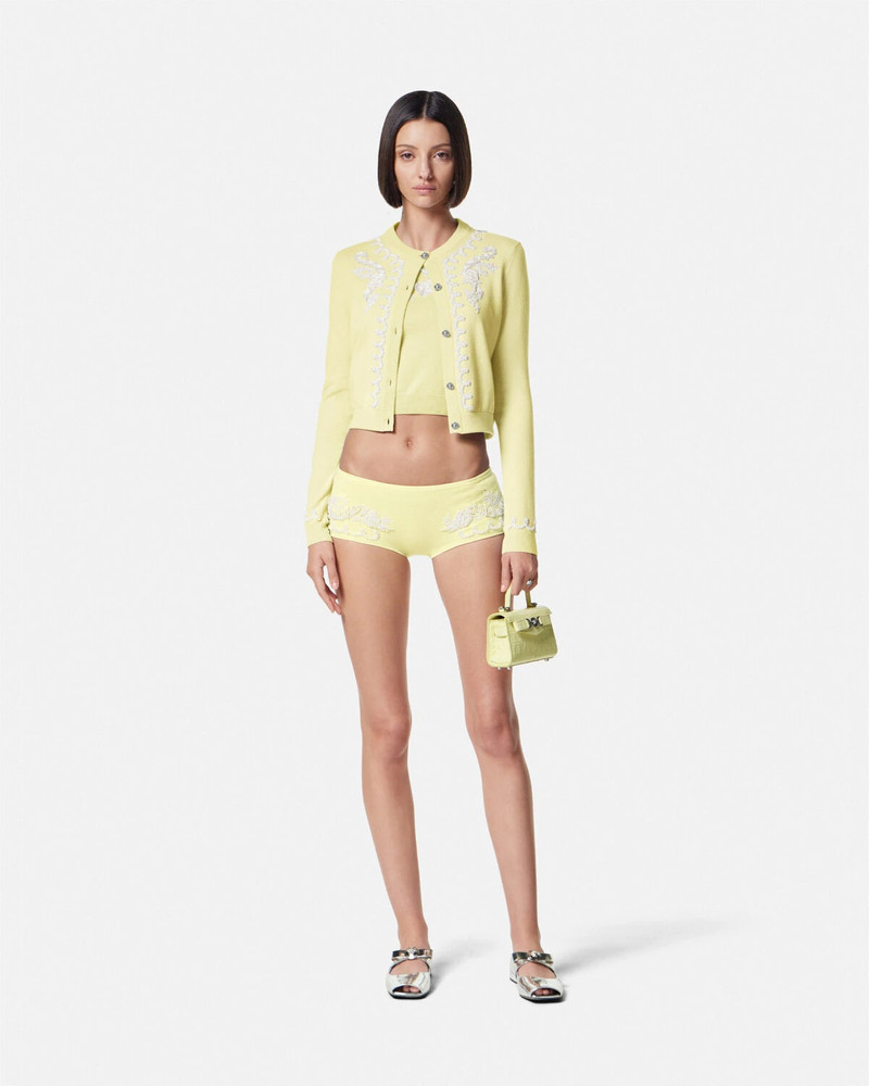 VERSACE Embroidered Cashmere Knit Cardigan outlook