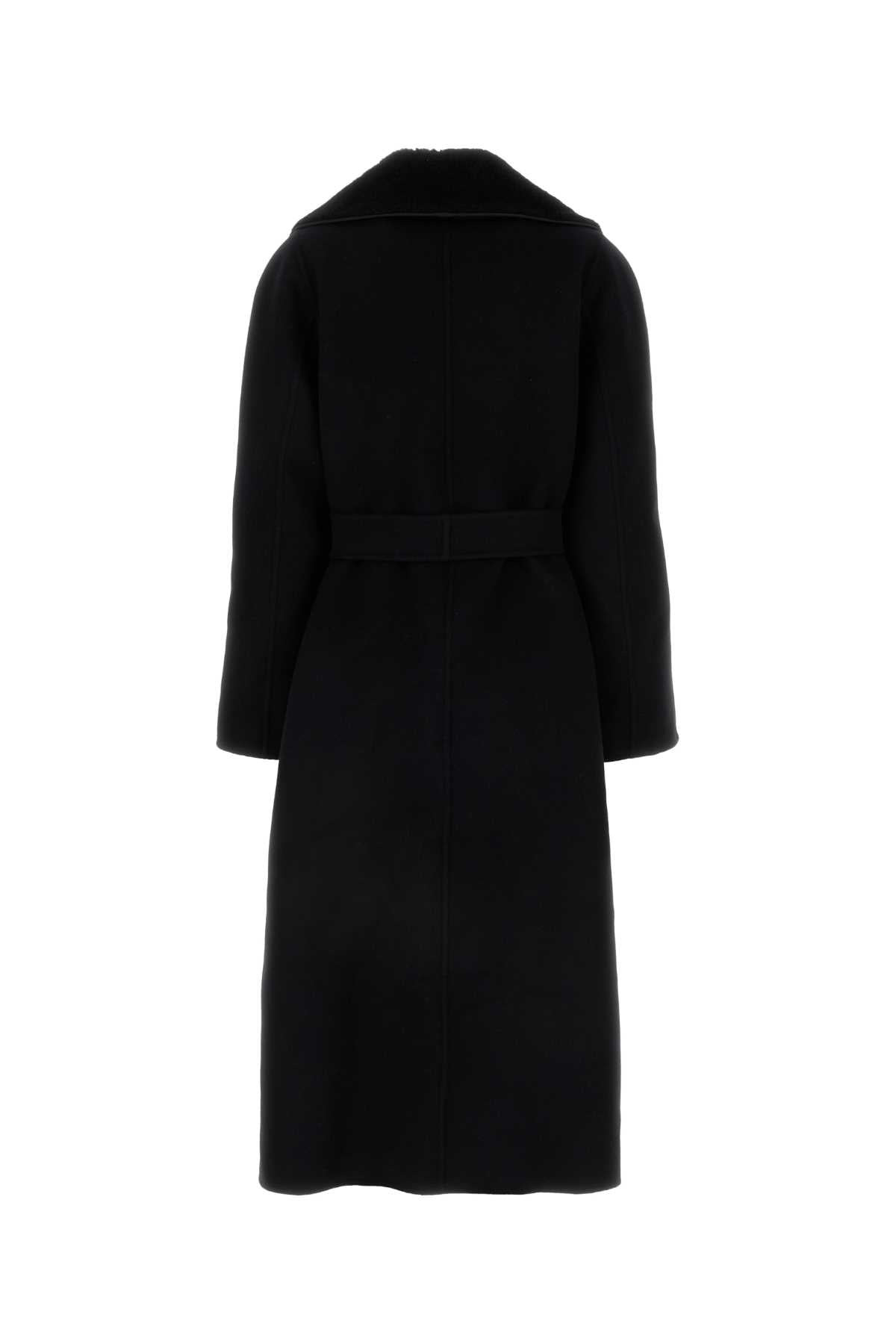 Fendi Women Black Wool Blend Coat - 2