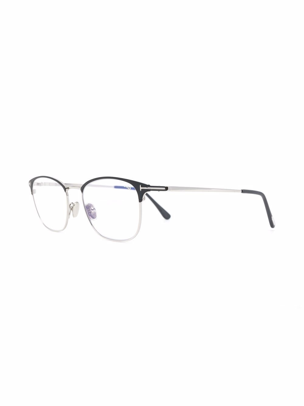 polished-effect square-frame glasses - 2