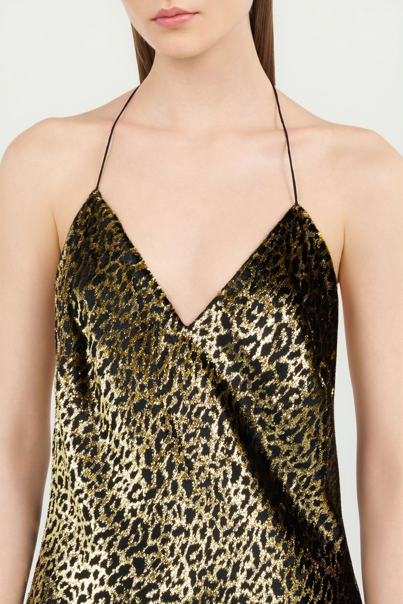 Macro Leopard Print Silk Slip Dress 6