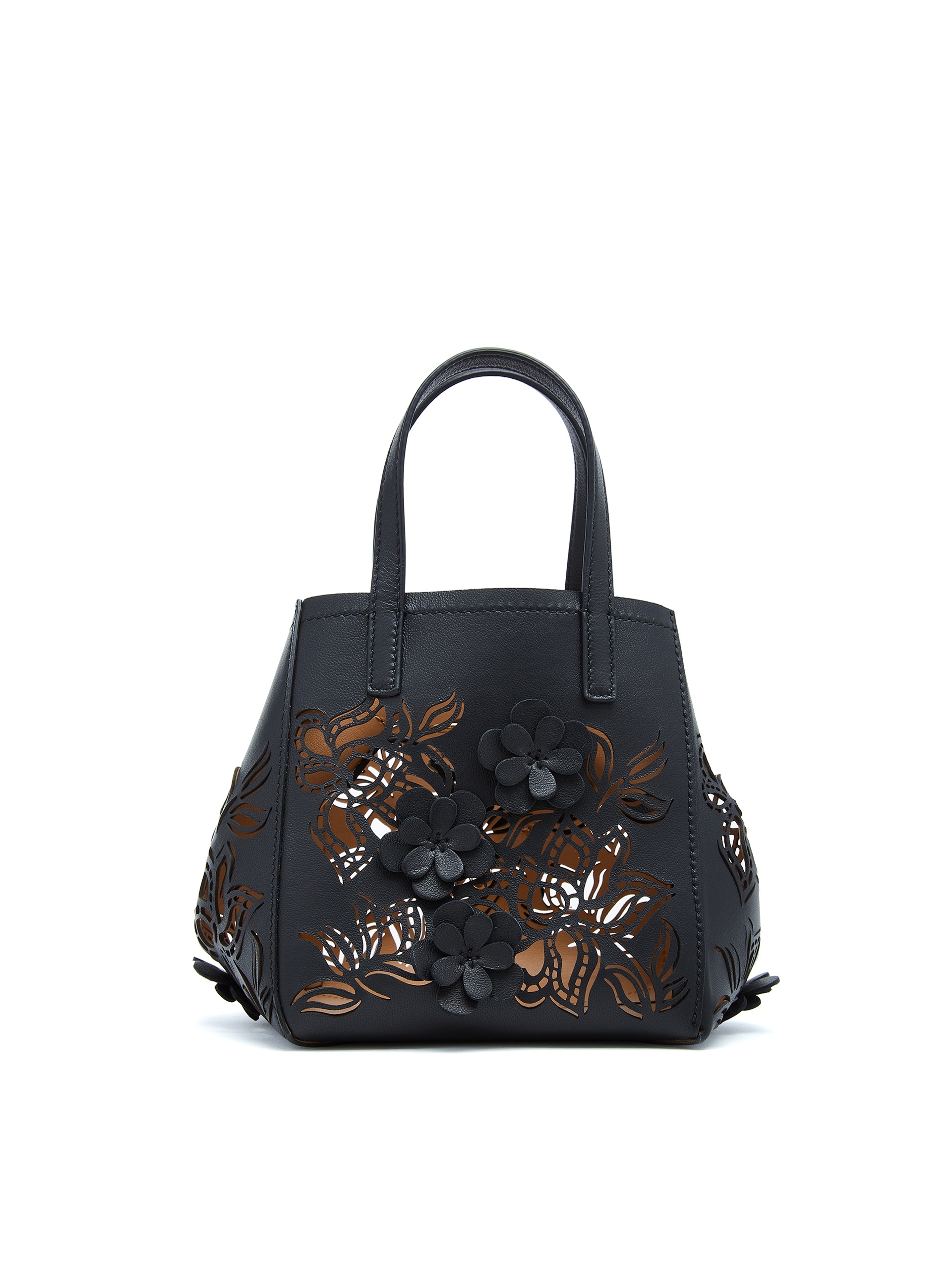 MINI LASER CUT FLORAL SQUARE TOTE - 1