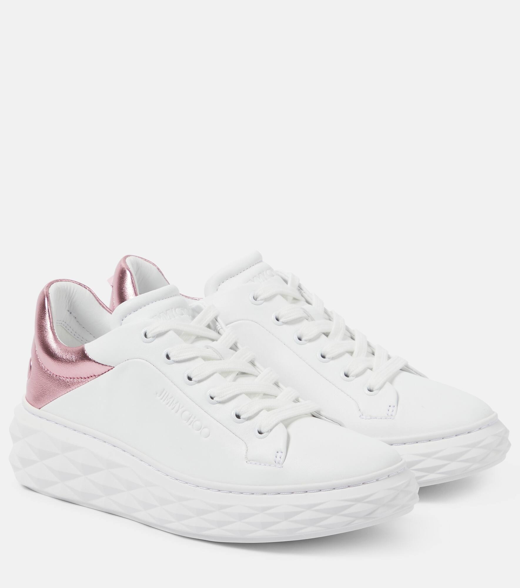 Diamond Maxi/F II leather sneakers - 1