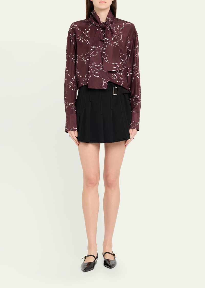 Plan C Long-Sleeve Tie-Neck Shirt outlook