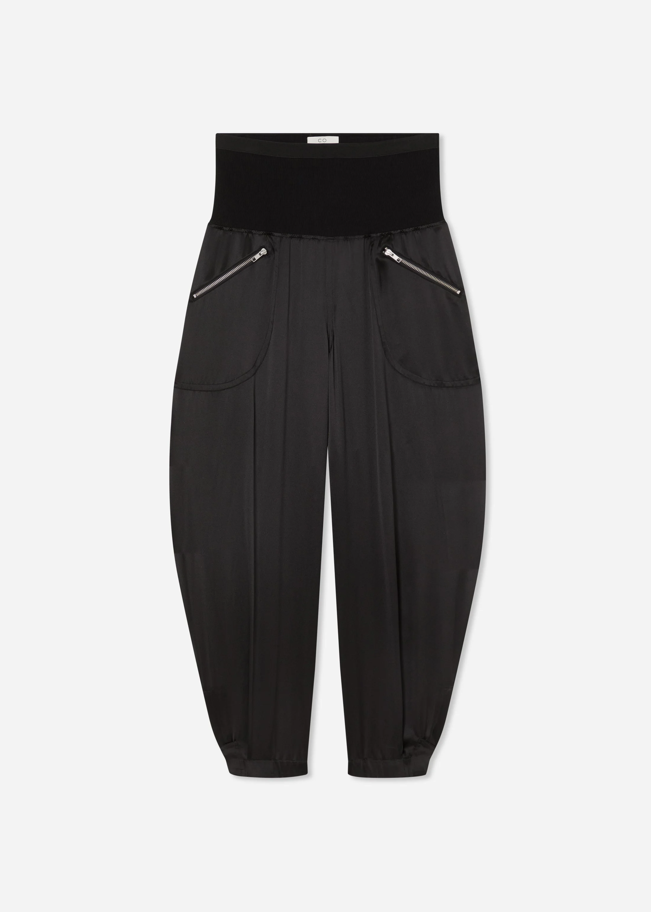 Ribbed Jogger in Silk Charmeuse - 1