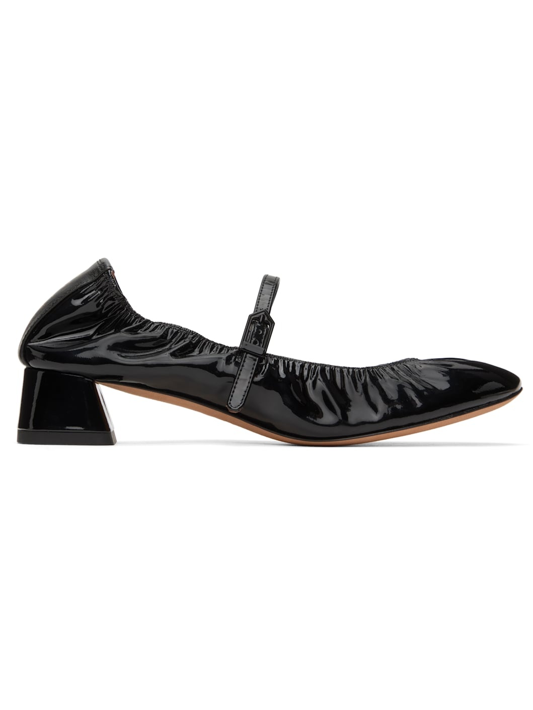 Black Heeled Mary Jane Ballerina Flats - 1