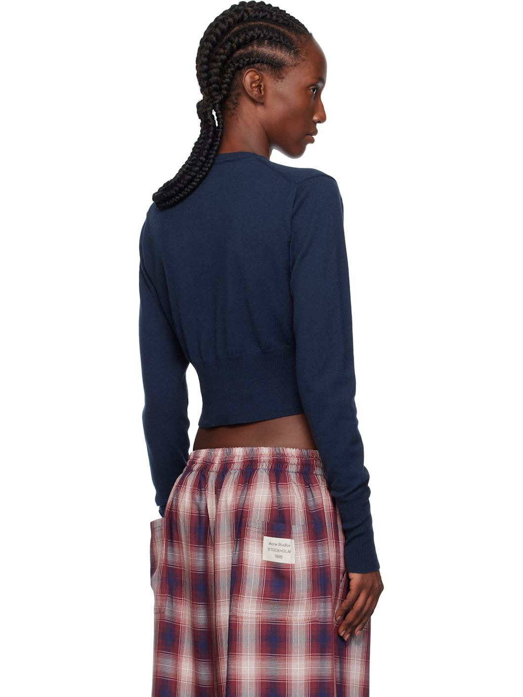 Navy Bea Cropped Cardigan - 3