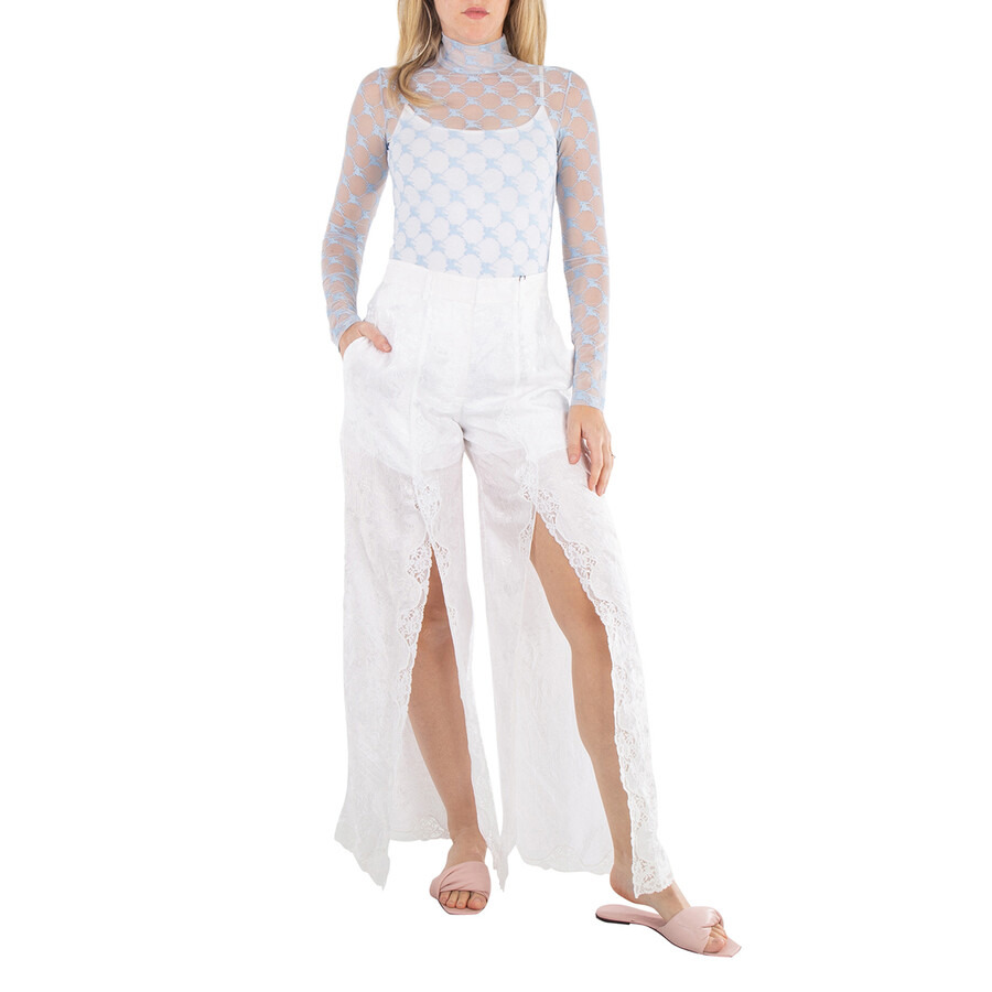 Burberry Floral Motif Viscose Trousers - 6