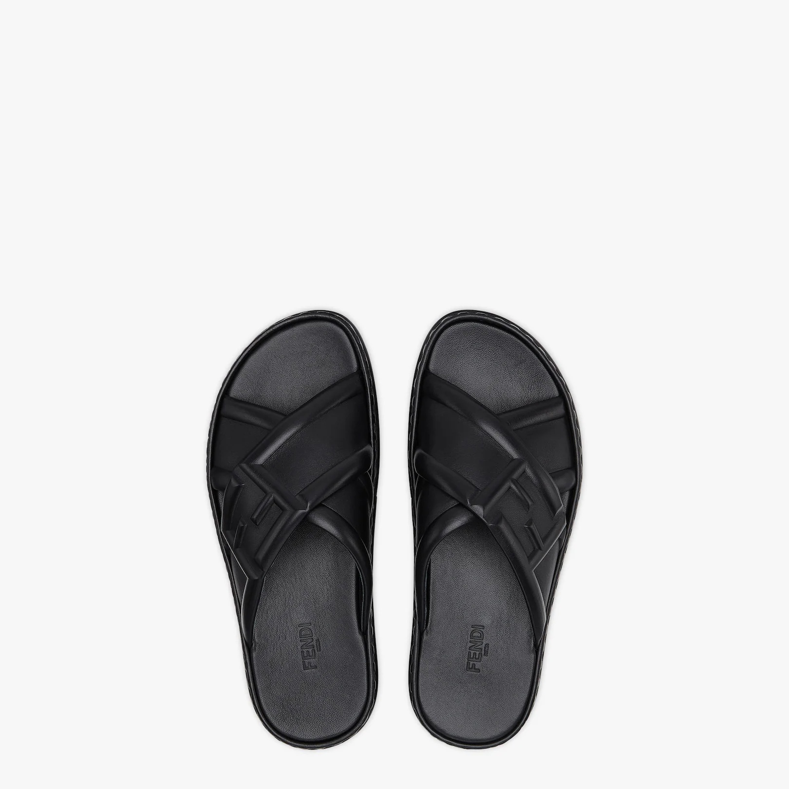 Black leather sandals - 4