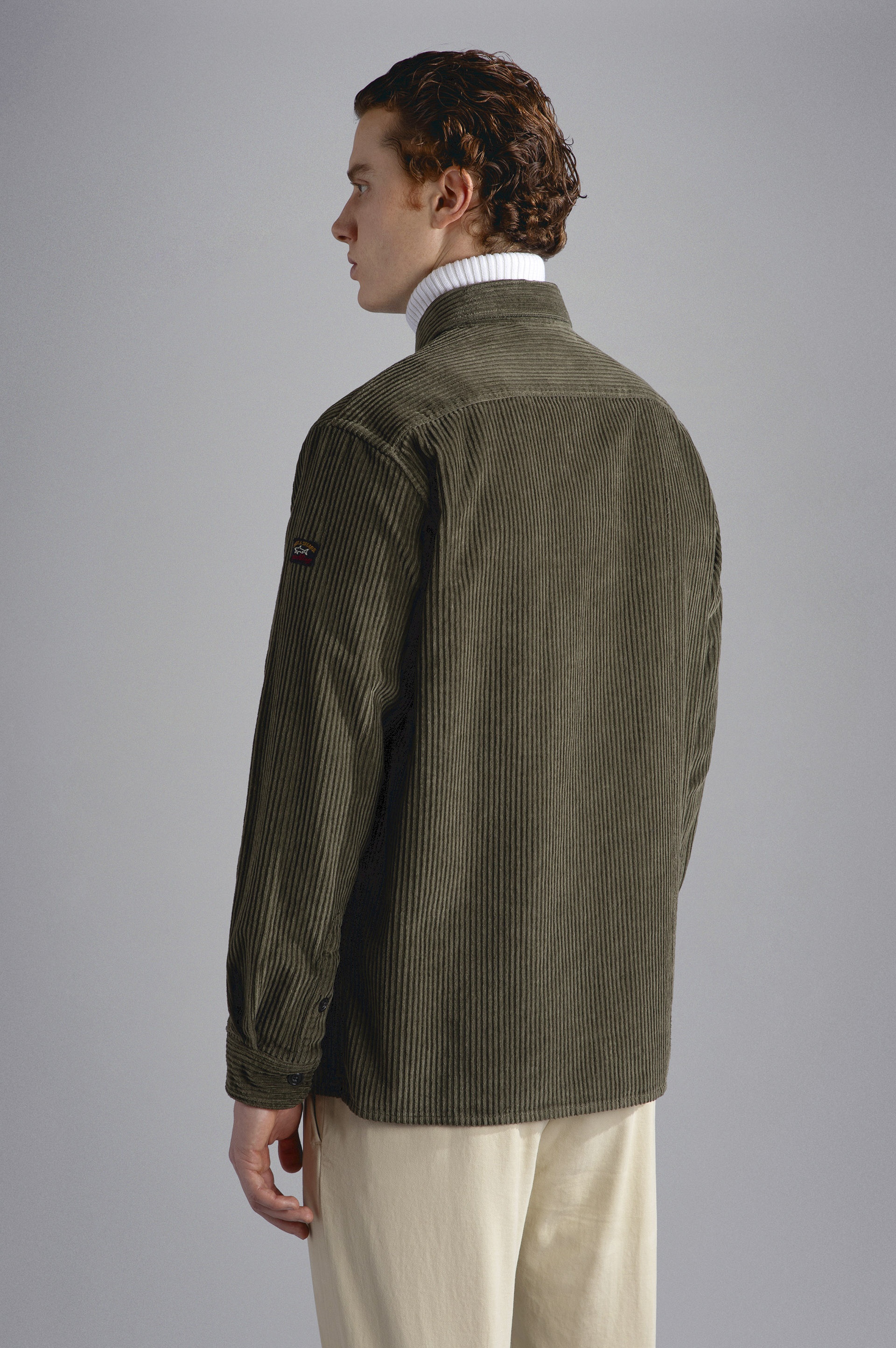 GARMENT DYED COTTON VELVET OVERSHIRT - 3