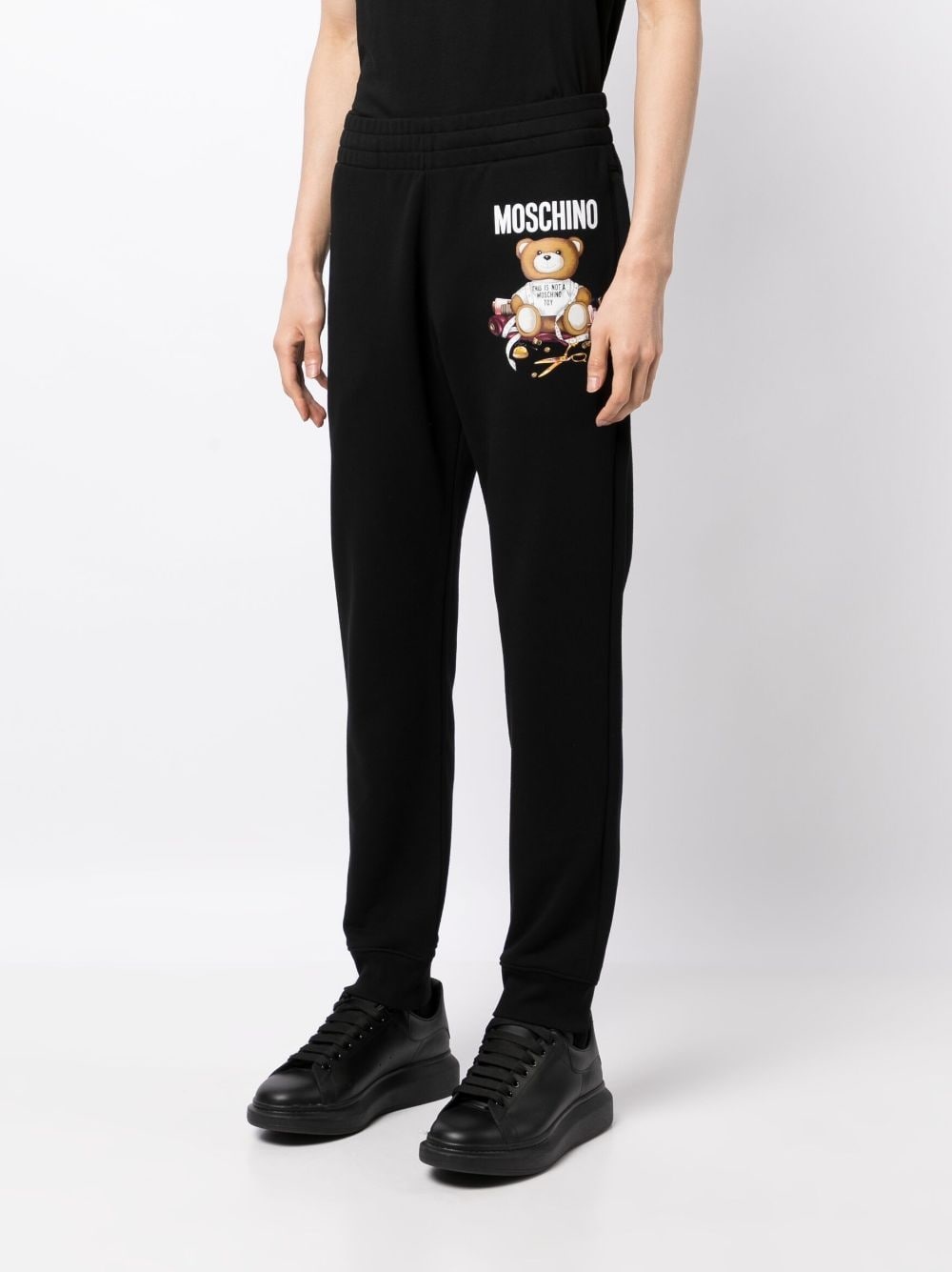 Teddy Bear-print cotton track pants - 3