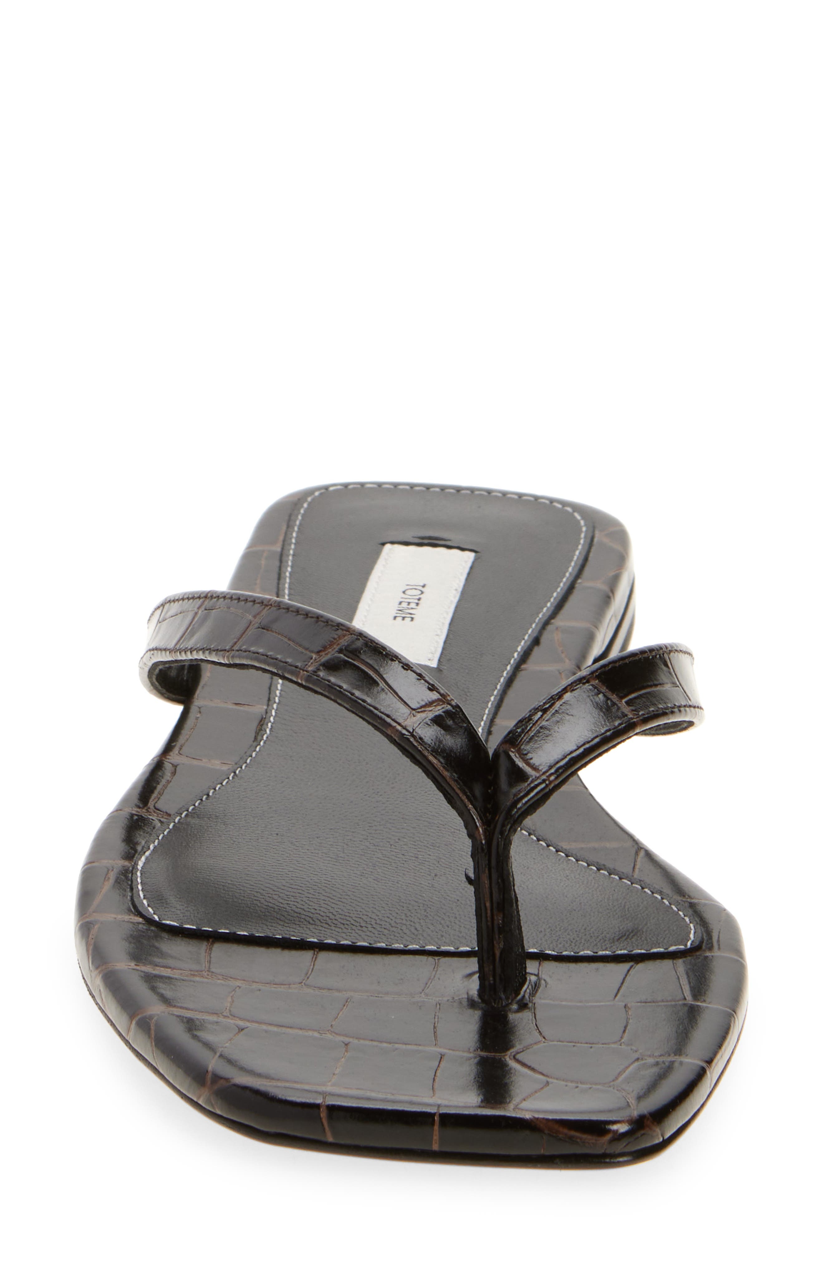 TOTEME Croc Embossed Flip Flop in Dark Brown at Nordstrom - 4