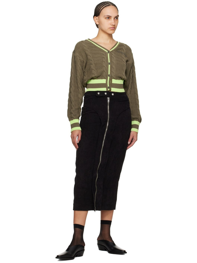 OPEN YY Khaki Heart & Cable Cardigan outlook