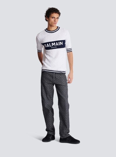 Balmain Short-sleeved PB Labyrinth knit T-shirt outlook