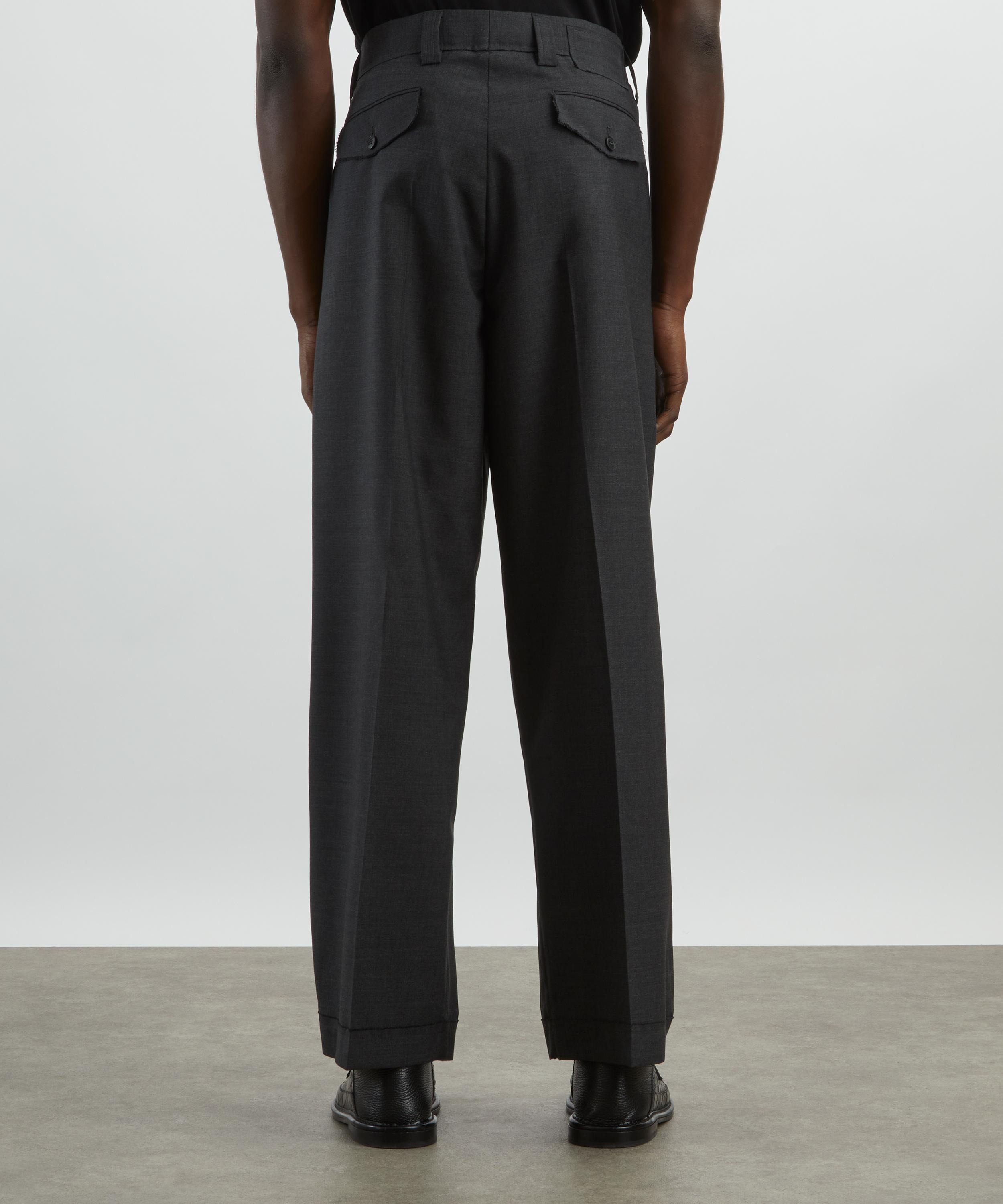 Patch Grey Worsted Wool Trousers - 4