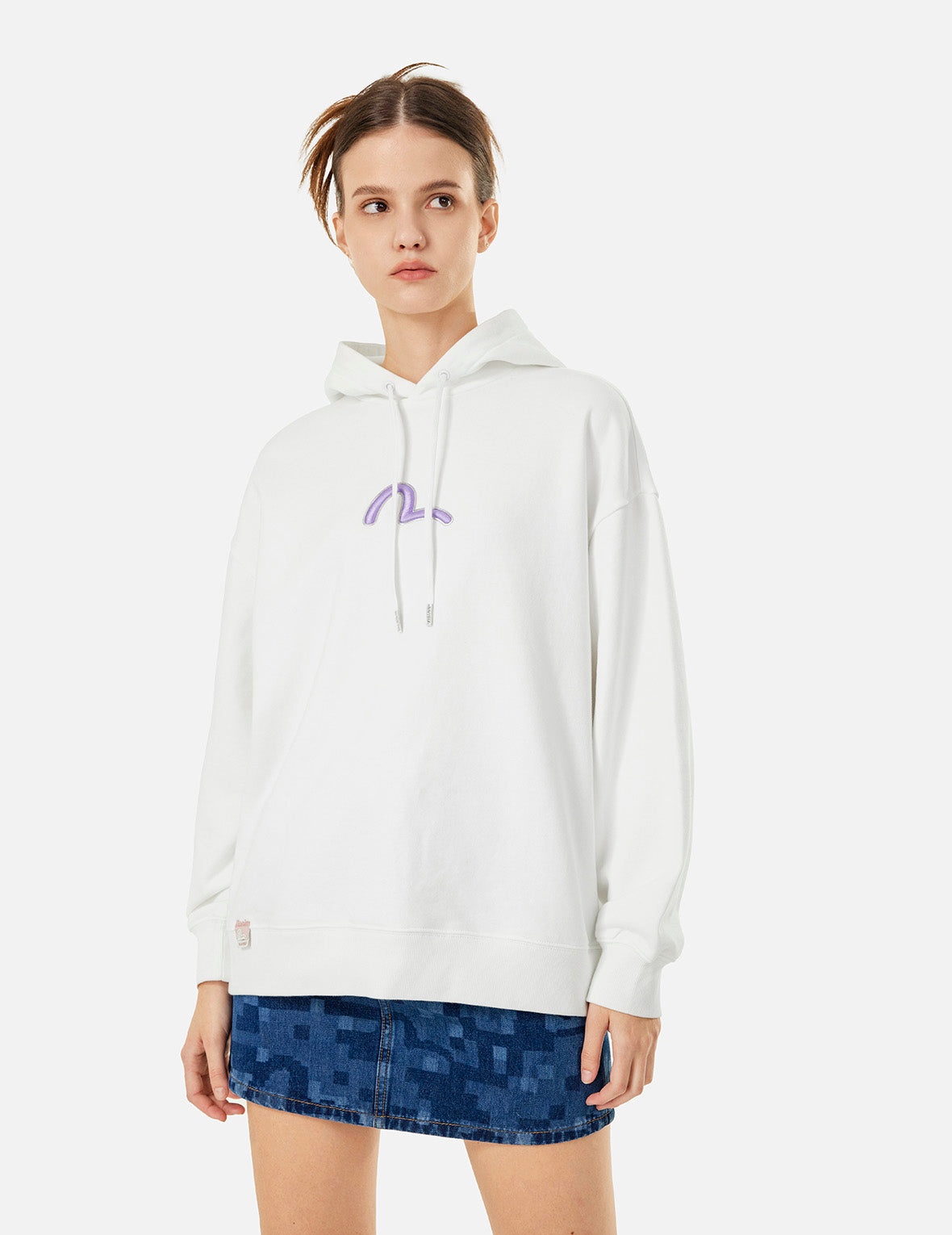 Logo and Fortune Cat Daicock Print Oversized Hoodie - 6
