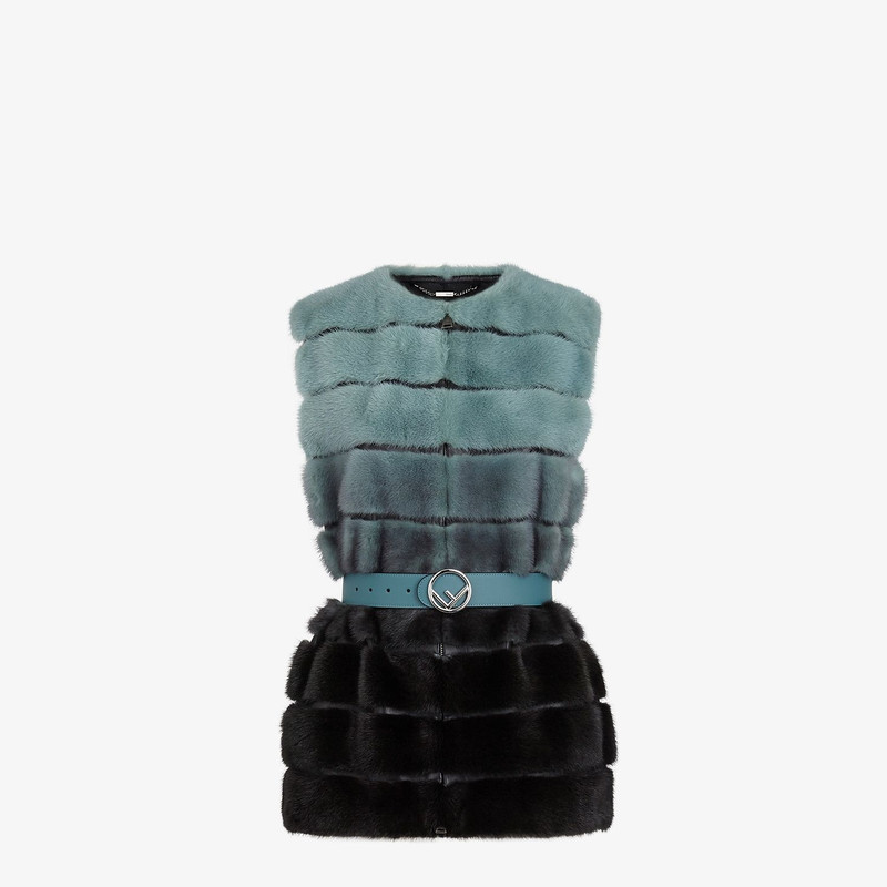 Pale blue mink vest 1