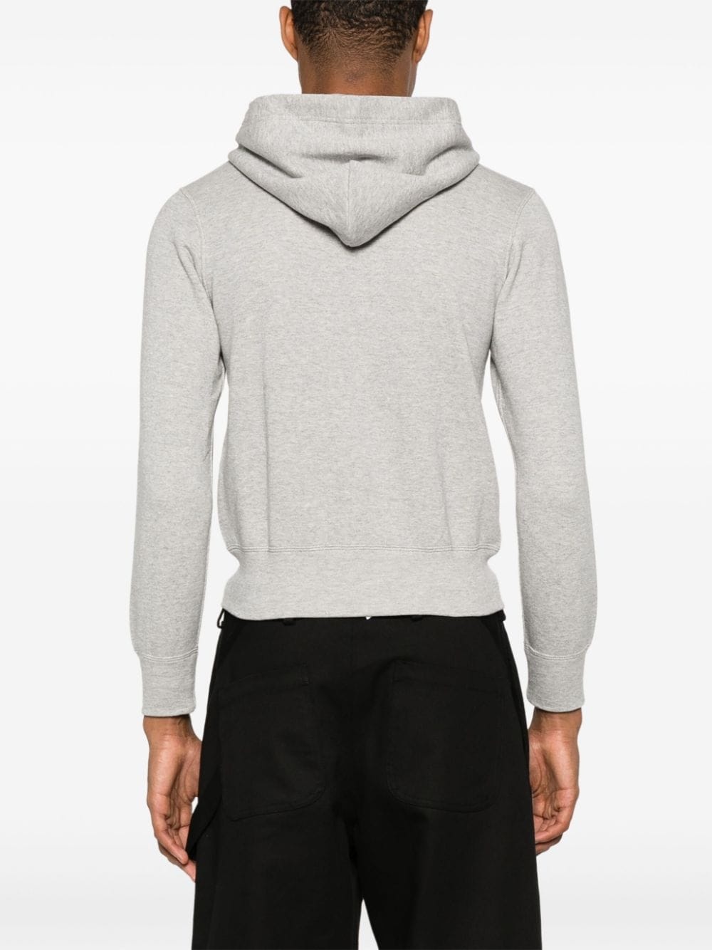 mélange-effect cotton hoodie - 5