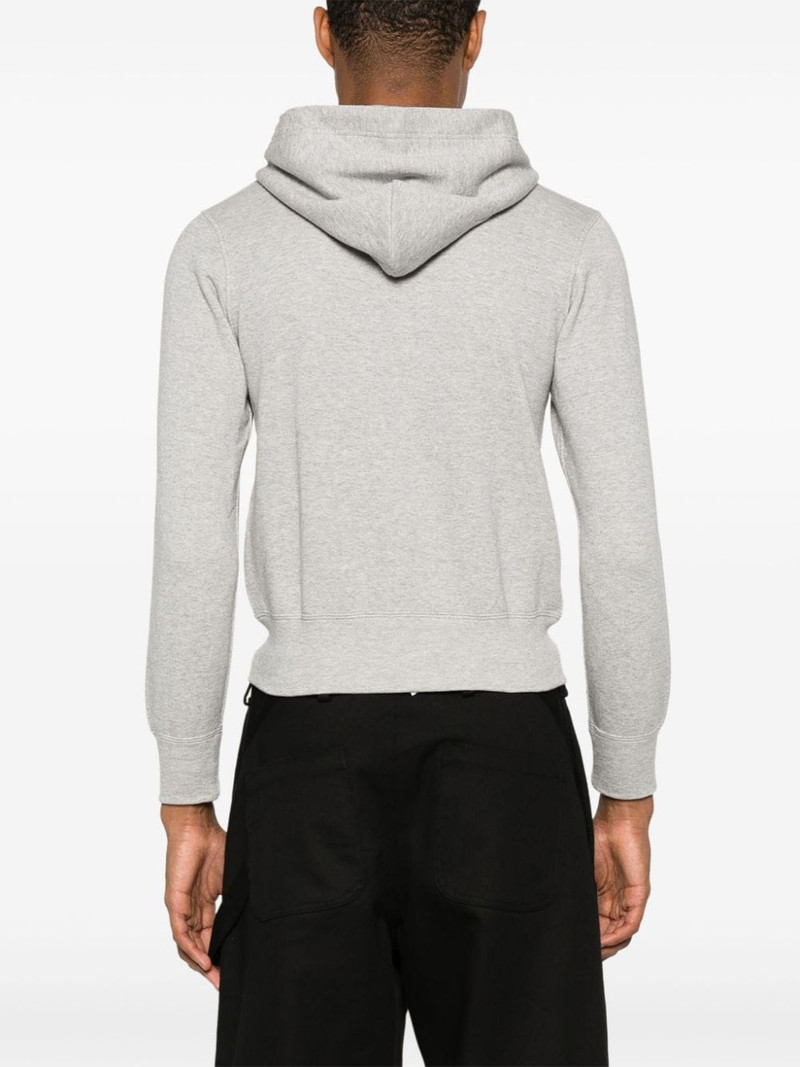 mélange-effect cotton hoodie 5